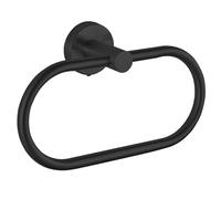 EOLAX Anneau Porte-Serviettes Perforé pour Salle de Bain, Barre Porte-Serviettes Murale en Noir, Anneau de Serviettes en Acier Inoxydable de Style Moderne, Accessoires de Salle de Bain