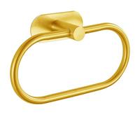 EOLAX Anneaux Porte-Serviettes Autocollants pour Salle de Bain - Montage Mural - en Acier Inoxydable - Accessoires de matériel sans perçage - Porte-Serviettes Rond Moderne - Doré