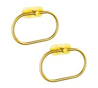 EOLAX Lot de 2 Anneaux Porte-Serviettes Autocollants pour Salle de Bain - Montage Mural - en Acier Inoxydable - Accessoires de matériel sans perçage - Porte-Serviettes Rond Moderne - Doré