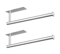 Eolax Lot de 2 Supports de Rouleau de Papier essuie-Tout sous Une Armoire de Cuisine, Auto-adhésif ou Mural avec Trous de perçage, en Acier Inoxydable SUS304 (Chromé)