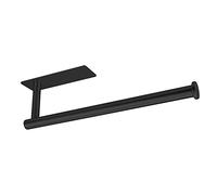 Eolax Porte-Serviettes en Papier, Porte-Rouleau de Serviettes en Papier sous l'Armoire pour Cuisine, Porte-Rouleau d'Essuie-Tout Mural Auto-Adhésif ou à Percer, Acier Inoxydable (Noir)