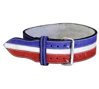 Éole (cuir d'haltérophilie Belt- 10,2 cm Rouge/blanc/bleu