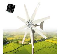 Éolienne 400W avec contrôleur, générateur éolien pour Usage Domestique, kit générateur d'éolienne 8 pales, Générateur triphasé à aimant permanent, Faible vitesse de démarrage 48V