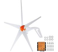 eolienne 500 W Générateur éolien 12 V Générateur éolien 5 pales avec régulateur MPPT Direction du vent réglable et vitesse du vent de démarrage de 2,5 m/s adapté à la maison Ferme Camping-cars Bateaux