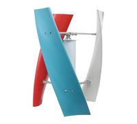 Éolienne à axe vertical 100 W Générateur à aimant permanent avec lame hélicoïdale à faible bruit et réglage automatique vers le vent pour camping-car, cabine, réverbère, hors réseau