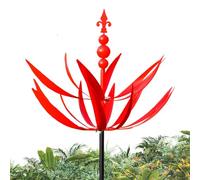 Éolienne de jardin - Décoration de cour extérieure, ornement de moulin à vent, sculpture de jardin en métal | Moulin à vent résistant aux intempéries avec finition rotative et vive pour pelouse, allée