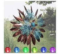 Éolienne solaire de 213,4 cm, sculptures éoliennes, vent à 360° avec éoliennes cinétiques
