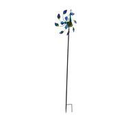 Éolienne Solaire en Fer forgé avec éclairage LED et Boule de Verre pour décoration de pelouse de Jardin Bronze Antique 66,9x16,5 Pouces