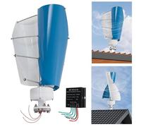 Éolienne Verticale 10 000 W, 2 pales Bleu et Blanc, Faible régime, avec contrôleur, pour éclairage Public, 48 V