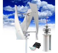 éolienne Verticale 14000W, Générateur d'énergie, Kit d'énergie éolienne, 12V 24V 48V 110V 220V 3 Pales avec Contrôleur, Kit d'éolienne, pour Supplémentation énergétique Domestique,White-24V