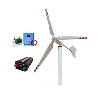 Éolienne Verticale 2000W 4 8V 24V Générateur de turbines éoliennes, moulin à vent Horizontal Wind Turbine Generator Kit énergétique alternatif avec inverseur contrôleur MPPT(Off grid Sys,3_48V_1000W)