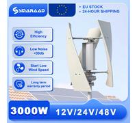 Éolienne verticale 3000W 12V/24V/48V à faible bruit pour usage domestique 220V avec contrôleur de charge gratuit, livraison UE Only MPPT control