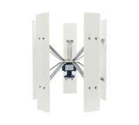 Éolienne verticale 500 W 24 V 5 feuilles avec appareil de commande, ajustement automatique, silencieux, pour maison, camping, bateaux, pavillons