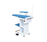 EOLO Table à Repasser TS05 Professionnelle Chauffante Aspirante Soufflante Régulation Température Pliable roulettes Planche Stable Jeannette Etagère Linge Repose-Fer Efficacité Energétique A++