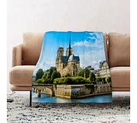 EOMKSE Couverture Douillette et Moelleuse, Couverture Douce et Chaude d'hiver,Couverture de canapé,Décor de Paris, Cathédrale Notre Dame De Paris Anciennes Destinations De Voyage Monu, 100x130cm