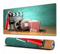 EOMKSE Grand Tapis de Souris de Jeu,Concept de Production Vintage de cinéma vidéo. Bobines de Film, Billets de Clap,avec Bords surpiqués et Dos antidérapant,sous-Main pour Clavier et Souris,30x80 cm
