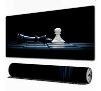 EOMKSE Grand Tapis de Souris de Jeu,Cool Black Chess International Échiquier Queen King Échiquier,avec Bords surpiqués et Dos antidérapant,sous-Main pour Clavier et Souris,40x90 cm