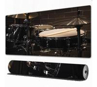 EOMKSE Grand Tapis de Souris de Jeu,Cool Music Rock Roll Drum Set sur scène,avec Bords surpiqués et Dos antidérapant,sous-Main pour Clavier et Souris,30x80 cm
