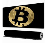 EOMKSE Grand Tapis de Souris de Jeu,La Lune, Un Signe Bitcoin et Une Figure Humaine. Format vectoriel.,avec Bords surpiqués et Dos antidérapant,sous-Main pour Clavier et Souris,40x75 cm