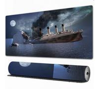 EOMKSE Grand Tapis de Souris de Jeu,Le paquebot Titanic après Avoir heurté Un Iceberg en 1912 au Large de Terre-Neuv,avec Bords surpiqués et Dos antidérapant,sous-Main pour Clavier et Souris,30x80 cm