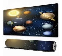 EOMKSE Grand Tapis de Souris de Jeu,Le système Solaire Comprend la Terre, Mercure, Vénus, Mars, Jupiter, Saturne, Ur,avec Bords surpiqués et Dos antidérapant,sous-Main pour Clavier et Souris,40x90 cm