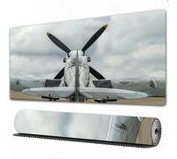 EOMKSE Grand Tapis de Souris de Jeu,Supermarine Spitfire MK. XVI de Dos,avec Bords surpiqués et Dos antidérapant,sous-Main pour Clavier et Souris,40x90 cm