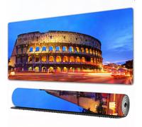 EOMKSE Grand Tapis de Souris de Jeu,Vue de Nuit des bâtiments Vintage du Colisée de Rome,avec Bords surpiqués et Dos antidérapant,sous-Main pour Clavier et Souris,40x90 cm