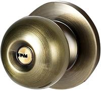 EOMO Ensemble de serrure à pêne dormant et bouton de porte d'entrée en nickel satiné 1 pièce - Combinaison à cylindre unique à clés identiques avec dispositif moderne(Copper color,60mm lock bolt)