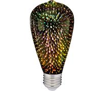 EONANT 3D ampoule de feu d'artifice RGB décoration, E27 AC 85-220V 4.5W rétro ampoule à filament Edison, starlight blanc chaud, décoration LED de barre de vacances de fête (St64)