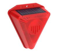EONANT Alarme solaire avec son et lumière, 129 dB, pour l'extérieur, avec 6 lumières LED rouges clignotantes, convient pour maisons, villas, patios et fermes (1 pièce)