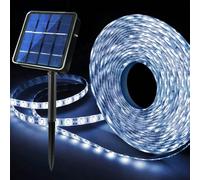 EONANT Bandes lumineuses LED à énergie solaire, pour l'extérieur, étanche, 9,8 m, 90 LED, flexible, découpable, 8 modes d'éclairage pour jardin, escalier, fête, décoration de Noël (blanc)