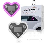 EONANT Éclairage ambiant pour voiture, activation par vibration + capteur de lumière - Modes commutables Alimentation solaire Lumière néon en forme de cœur pour une conduite nocturne romantique
