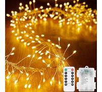 EONANT Guirlande lumineuse Firecracker, 9 m 300 LED Fonctionne sur piles 8 modes Étanche Guirlande de lumières Firecracker en forme de grappe d'étoiles avec télécommande, Décoration DIY pour la