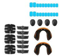 EONDEVO 35Pcs / Set Electrostimulateur Musculaire, Electrostimulateur Musculaire Abdos avec 4 Contrôleurs et 20 Tampons de Gel pour Ventre, Bras, Jambes