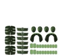EONDEVO 35Pcs / Set Electrostimulateur Musculaire, Electrostimulateur Musculaire Abdos avec 4 Contrôleurs et 20 Tampons de Gel pour Ventre, Bras, Jambes (Vert)