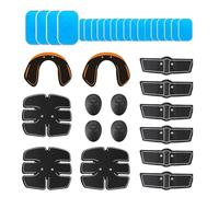 EONDEVO 35Pcs / Set Electrostimulateur Musculaire, Electrostimulateur Musculaire Abdos avec 4 Contrôleurs et 20 Tampons de Gel pour Ventre, Bras, Jambes