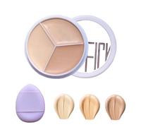 EONFAVE Palette de correcteurs 3 en 1 - Correcteur crème 3 en 1 - Contour anti-cernes avec bouffant - Correct les cercles foncés - Marqueurs rouges et adoucissants - Contour - Imperméable et durable