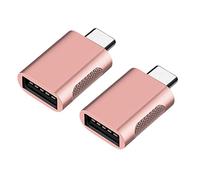 Eono Adaptateur USB C vers USB, Lot de 2 Adaptateur USB Type-C vers USB, Adaptateur Thunderbolt 3 vers USB Femelle OTG Compatible avec MacBook Pro/Air, iMac iPad Mini 6, Rose