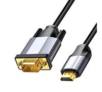 Eono Câble HDMI vers VGA, 1m 1080p Full HD Câble Adaptateur HDMI vers VGA en Plaqué Or Compatible avec Ordinateur, PC, Laptop, TV, Moniteur, HDTV, Projecteur, Écran