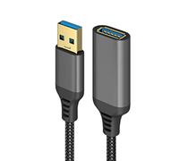 Eono Câble Rallonge USB 3.0, 5m Câble Extension USB 3.0 Mâle A vers Femelle A 5Gbps Nylon Tressé Compatible avec Clé USB, Hub USB, Disque Dur Externe, Webcam, Imprimante, Noir
