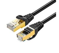 Eono Cat 7 Câble Ethernet, Réseau RJ45 Haut Débit 10Gbps 600MHz SFTP 8P8C Câbles de Connexion Patch Compatible avec PS5, Xbox, PC, TV, Routeur, Modems (Black, 10M/33FT)