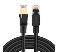 Eono Cat 8 Câble Ethernet - 15M CAT8 Câble Ethernet LAN RJ45 Réseau SFTP Vitesse 40Gbps 2000MHz SFTP Compatible avec PS5, Xbox, PC, TV, Routeur, Modems (15M)