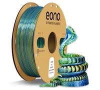 Eono Filament PLA Silk Tricolore 1,75 mm pour imprimante 3D, 1 kg (2,2 lbs), effet soie Bleu/Vert/Doré