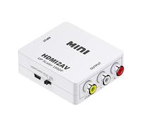 Eono HDMI vers RCA, 1080P HDMI vers AV 3RCA Composite CVBS Vidéo Audio Adaptateur Prenant en Charge PAL/NTSC Compatible avec HD TV Xbox 360 PS3 VHS DVD Projecteur, Blanc