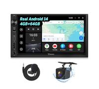 Eonon Android 14 Double Din 7 Pouces Autoradio, 4+64Go, GPS, Navigation par Satellite, CarPlay, Android Auto, Mise en Miroir de l'écran, Bluetooth, écran Tactile, WiFi, DSP, AM/FM, RDS, USB UX7A