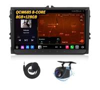 Eonon Autoradio 9pouces pour Volkswagen Seat Skoda Polo Golf V/VI VWX6S-Pro | Android 13, 8 Go + 128 Go, 4G, CarPlay, Android Auto, WiFi, GPS, Bluetooth, DSP, EQ, MirrorLink, caméra de recul