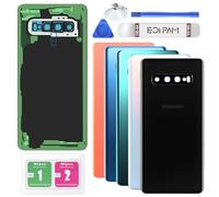 Eonpam Vitre Arrière pour Samsung Galaxy S10 G973 Origine Couvercle Batterie Remplacement avec Lentille de Caméra + Kit Réparation (Prisme Noir)