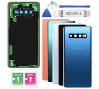 Eonpam Vitre Arrière pour Samsung Galaxy S10+ Plus G975 Origine Couvercle Batterie Remplacement avec Lentille de Caméra + Kit Réparation (Prisme Bleu)