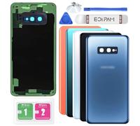 Eonpam Vitre Arrière pour Samsung Galaxy S10e G970 Origine Couvercle Batterie Remplacement avec Lentille de Caméra + Kit Réparation (Prisme Bleu)