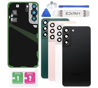 Eonpam Vitre Arrière pour Samsung Galaxy S22+ Plus 5G S906 Origine Couvercle Batterie Remplacement avec Lentille de Caméra + Kit Réparation (Noir)